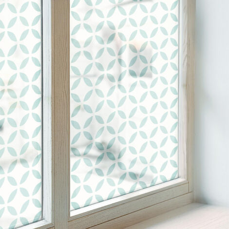 Film Dépoli pour Fenêtre 50x116 cm Décoratif pour Chambre Cuisine Salle de Bain PVC Vitrail Protection Adhésif Collés sur le Verre formes abstraites (1/5)