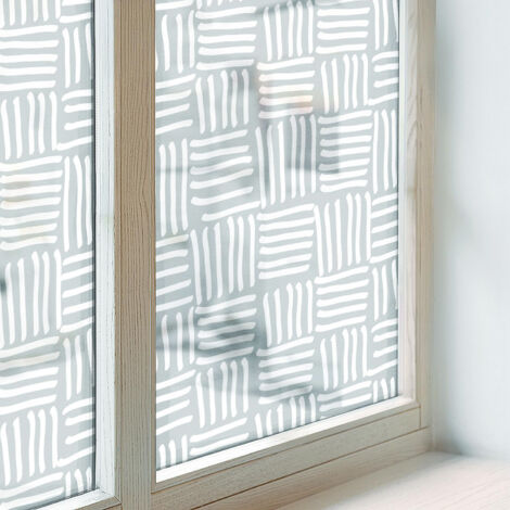 Anti Regard Film pour Vitre 50x116 cm Collés sur le Verre Adhésif Vitrail Décoratif Protection PVC pour Chambre Cuisine Salle de Bain Motif dynamique (1/5)