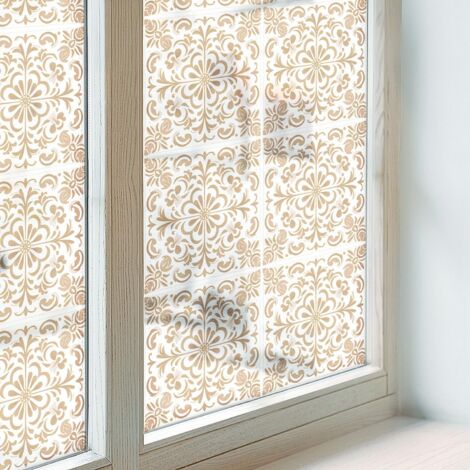 Anti Regard Film pour Fenêtre 200x100 Adhésif Décoratif Protection Collés sur le Verre Vitrail pour Chambre Cuisine Salle de Bain Ornement classique (1/5)
