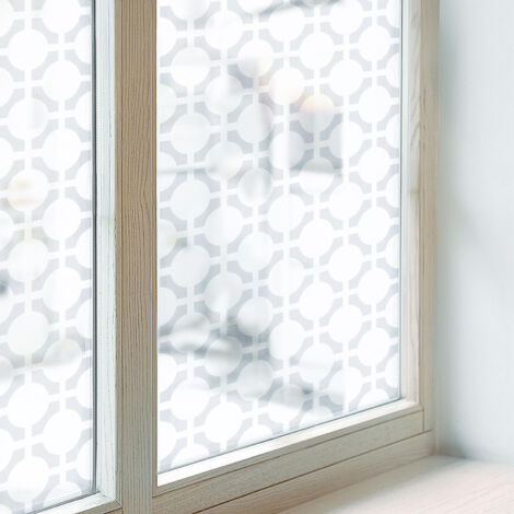 Anti Regard Film pour Vitre 200x146 Protection Adhésif pour Chambre Cuisine Salle de Bain Vitrail Décoratif Collés sur le Verre Élégance géométrique (1/5)
