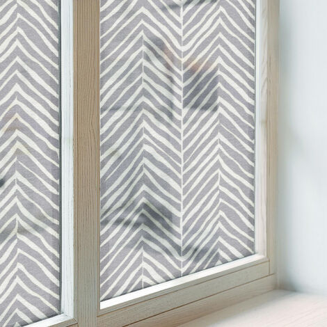 Anti Regard Film pour Fenêtre 100x100 Vitrail Collés sur le Verre Protection pour Chambre Cuisine Salle de Bain Adhésif Décoratif Motif en zigzag (1/5)