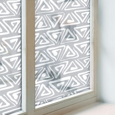 Film Dépoli pour Vitre 50x116 cm Collés sur le Verre Adhésif Vitrail Décoratif Protection pour Chambre Cuisine Salle de Bain minimalisme géométrique (1/5)