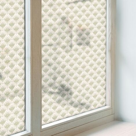 Film pour Vitre Intimité 100x146 cm pour Chambre Cuisine Salle de Bain PVC Vitrail Protection Adhésif Collés sur le Verre Décoratif ornements végétaux (1/5)
