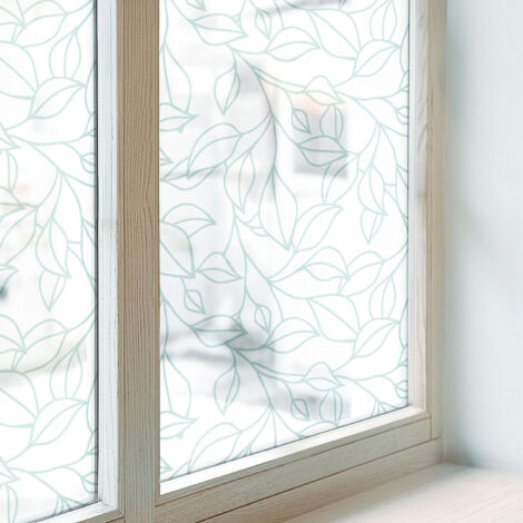Film Dépoli pour Vitre 50x116 cm Décoratif pour Chambre Cuisine Salle de Bain PVC Vitrail Protection Adhésif Collés sur le Verre Feuilles délicates (1/5)