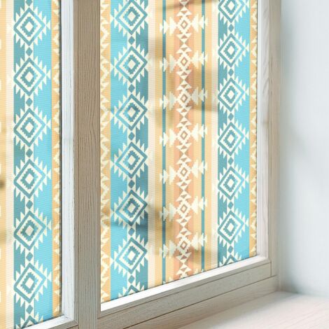 Film Dépoli pour Vitre 50x116 cm pour Chambre Cuisine Salle de Bain PVC Vitrail Protection Adhésif Collés sur le Verre Décoratif Motifs géométriques (1/5)