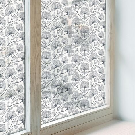 Film pour Vitre Intimité 50x116 cm Vitrail Collés sur le Verre Protection PVC pour Chambre Cuisine Salle de Bain Adhésif Décoratif Motif botanique (1/5)