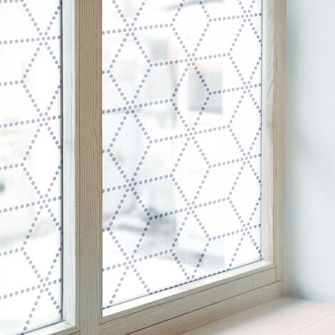 Anti Regard Film pour Fenêtre 50x146 cm Vitrail Collés sur le Verre Protection pour Chambre Cuisine Salle de Bain Adhésif Décoratif losanges violets (1/5)