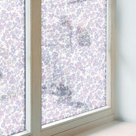 Film Intimité pour Fenêtre 200x116 cm PVC pour Chambre Cuisine Salle de Bain Collés sur le Verre Décoratif Vitrail Protection Adhésif légèreté florale (1/5)