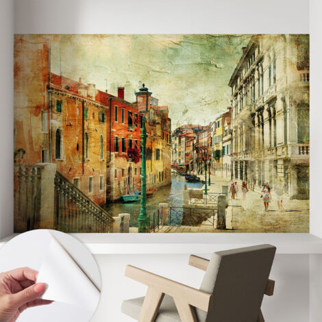 Papier peint adhésif autocollant pour salon chambre à coucher tendance et originale Impression urbaine 104x70 cm