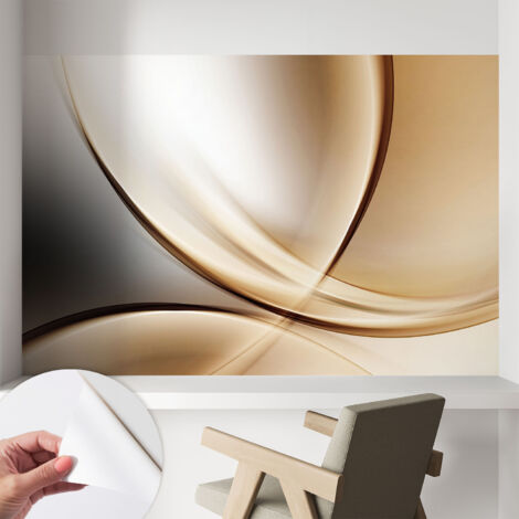 Papier peint adhésif autocollant pour salon chambre à coucher tendance et originale Lignes courbes 104x70 cm (1/5)