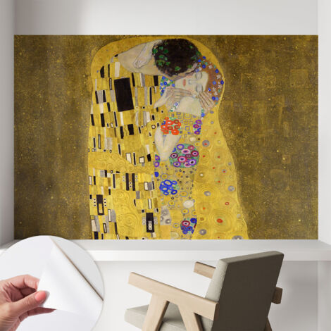 Papier peint adhésif avec colle pour décoration moderne de salon chambre à coucher cuisine et bureau Facile Couple Art nouveau 104x70 cm