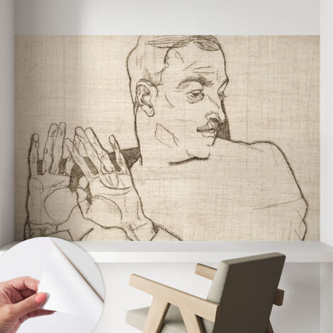 Papier peint adhésif décoratif avec colle pour salon chambre et bureau Installation rapide Personnage expressif 104x70 cm (1/5)