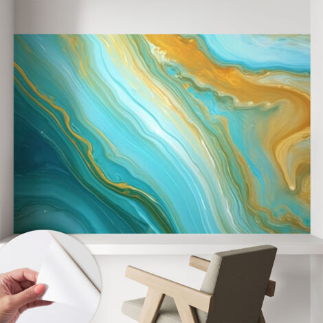 Papier peint autocollant adhésif avec imprimé installation simple qualité excellente sans désordre Vagues abstraites 104x70 cm (1/5)