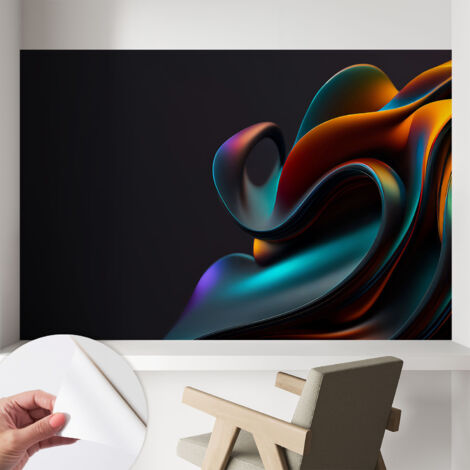 Papier peint autocollant Mural avec colle pour salon et chambre Décoration murale rapide Tourbillon coloré 104x70 cm (1/5)