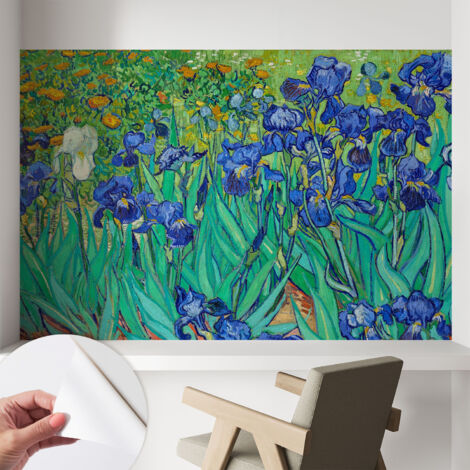 Papier peint adhésif décoratif pour chambre et salon Design moderne à poser facilement Fleurs de jardin 104x70 cm