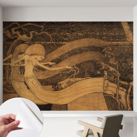 Papier peint autocollant adhésif avec motifs pour salon et chambre accessoire stylé pour votre intérieur Personnages surréalistes 152x104 cm (1/5)