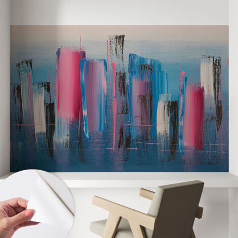 Papier peint autocollant adhésif avec imprimé installation simple qualité excellente sans désordre Bandes abstraites 104x70 cm (1/5)