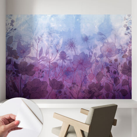 Papier peint autocollant adhésif avec imprimé installation simple qualité excellente sans désordre Fleurs pastel 104x70 cm