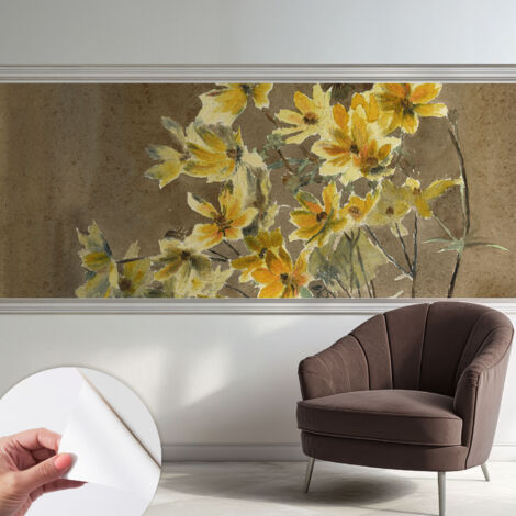 Papier peint autocollant décoratif à motifs pour salon chambre et bureau Tapete adhésif pour décoration Éléphant 250x104 cm (1/5)