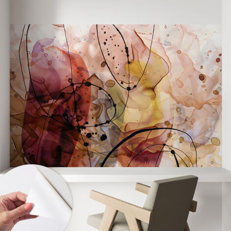 Papier peint adhésif décoratif pour chambre et salon Design moderne à poser facilement Harmonie abstraite 104x70 cm (1/5)