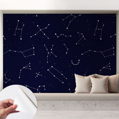 Papier peint adhésif autocollant pour salon chambre à coucher tendance et originale Ciel étoilé 208x146 cm (1/5)
