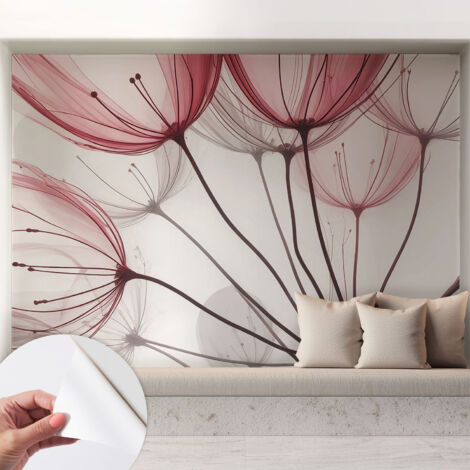 Papier peint autocollant décoratif à motifs pour salon chambre et bureau Tapete adhésif pour décoration Silhouettes florales 208x146 cm (1/5)