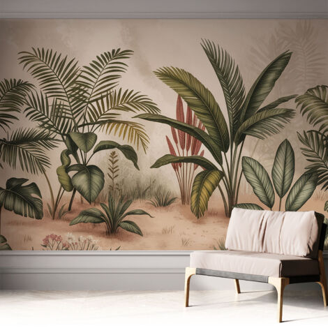 Papier peint autocollant décoratif à motifs pour salon chambre et bureau Tapete adhésif pour décoration Motif végétal 312x219 cm (1/5)