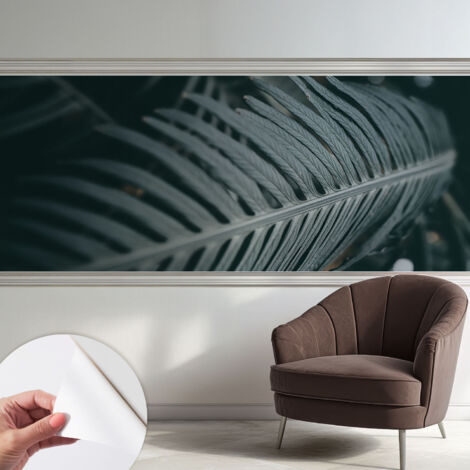 Papier peint autocollant adhésif décoratif avec motifs pour salon et chambre a motif Feuille verte 250x104 cm (1/5)