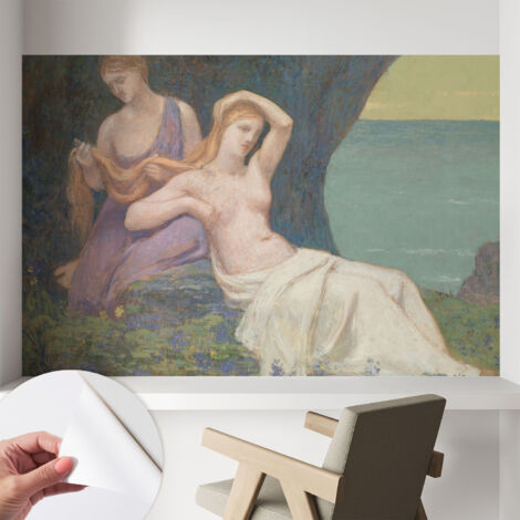 Papier peint adhésif décoratif pour chambre et salon Design moderne à poser facilement Scène balnéaire 104x70 cm