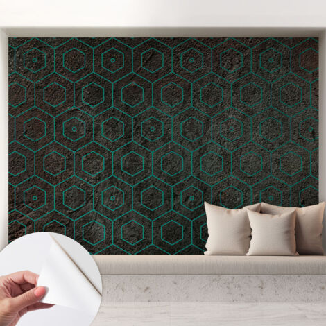 Papier peint autocollant adhésif installation rapide du papier peint durable et résistante Motif géométrique 208x146 cm (1/5)