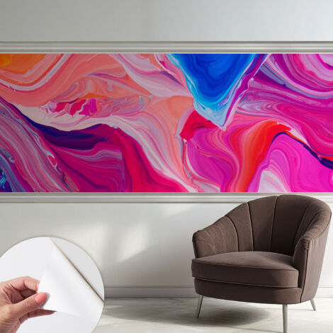 Papier peint autocollant décoratif à motifs pour salon chambre et bureau Tapete adhésif pour décoration Vagues fluides 250x104 cm (1/5)