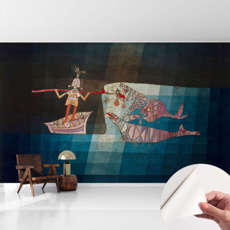 Papier peint autocollant avec imprimé décoratif pour salon et chambre à coucher Installation facile Le pêcheur chasseur 416x254 cm (1/5)