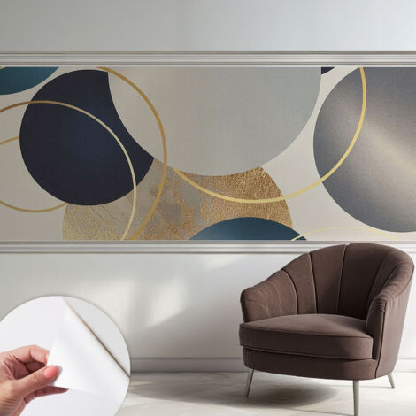 Papier peint autocollant adhésif avec motifs pour salon et chambre accessoire stylé pour votre intérieur Cercles créatifs 250x104 cm (1/5)