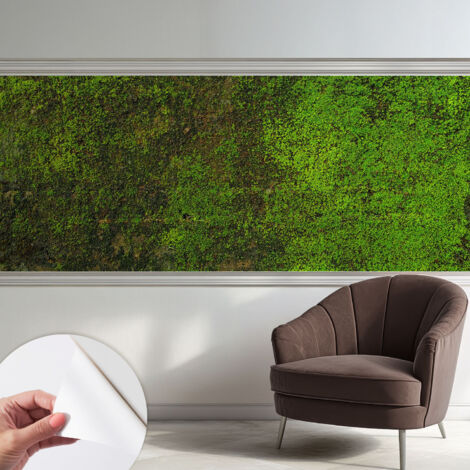 Papier peint autocollant décoratif à motifs pour salon chambre et bureau Tapete adhésif pour décoration Tapis vert 250x104 cm (1/5)