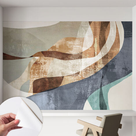 Papier peint autocollant Mural avec colle pour salon et chambre Décoration murale rapide Composition abstraite 152x104 cm (1/5)