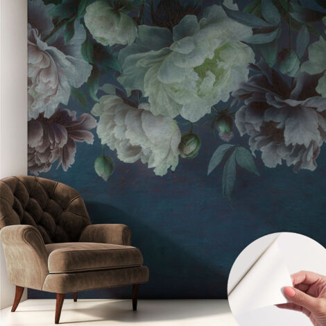 Papier peint autocollant décoratif à motifs pour salon chambre et bureau Tapete adhésif pour décoration Élégance florale 250x250 cm (1/5)