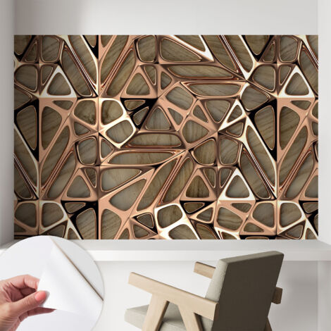 Papier peint autocollant adhésif installation rapide du papier peint durable et résistante Motif géométrique 104x70 cm (1/5)