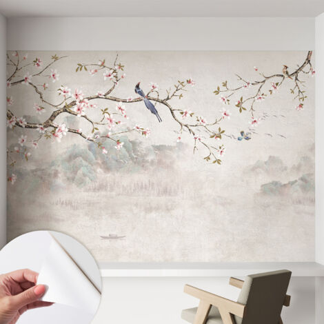 Papier peint autocollant Mural avec colle pour salon et chambre Décoration murale rapide Paysage oriental 152x104 cm (1/5)