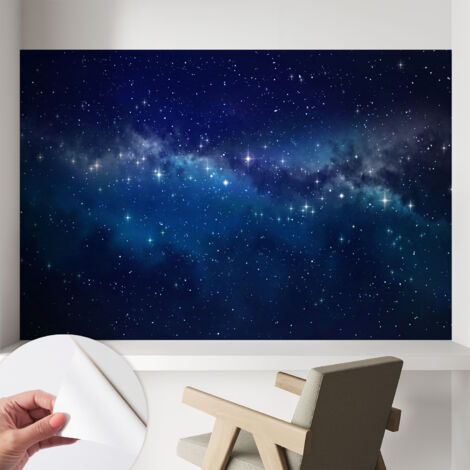 Papier peint adhésif avec colle pour décoration moderne de salon chambre à coucher cuisine et bureau Facile Nuit étoilée 104x70 cm