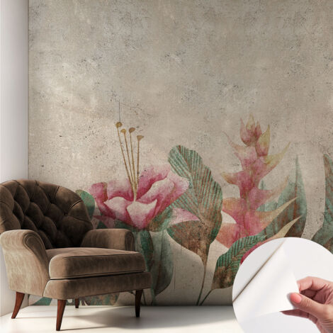 Papier peint autocollant décoratif à motifs pour salon chambre et bureau Tapete adhésif pour décoration Flore subtile 250x250 cm (1/5)