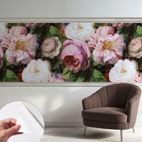 Papier peint autocollant décoratif à motifs pour salon chambre et bureau Tapete adhésif pour décoration Élégance florale 250x104 cm (1/5)