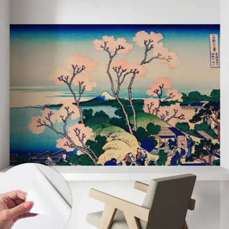 Papier peint adhésif décoratif pour salon chambre et cuisine Facile à poser avec colle Cerisiers en fleurs 104x70 cm