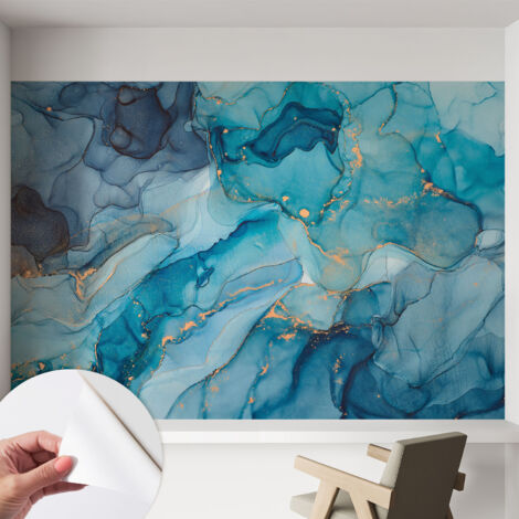 Papier peint autocollant adhésif installation rapide du papier peint durable et résistante Abstrait bleu 152x104 cm (1/5)