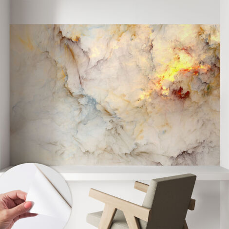 Papier peint adhésif autocollant pour salon chambre à coucher peint imprimé pour mur Paysage coloré 104x70 cm (1/5)