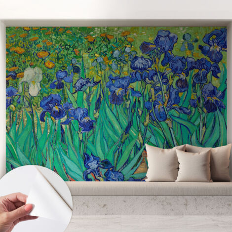 Papier peint adhésif avec colle pour décoration moderne de salon chambre à coucher cuisine et bureau Facile Fleurs de jardin 208x146 cm