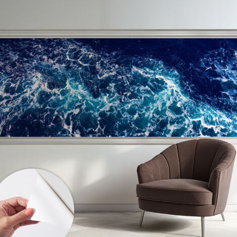 Papier peint autocollant décoratif à motifs pour salon chambre et bureau Tapete adhésif pour décoration Vagues marines 250x104 cm (1/5)