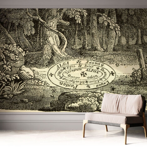 Papier peint adhésif autocollant pour salon chambre à coucher peint imprimé pour mur Cercle magique 312x219 cm (1/5)
