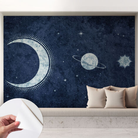 Papier peint adhésif décoratif avec colle pour salon chambre et bureau Installation rapide Motif étoilé 208x146 cm (1/5)