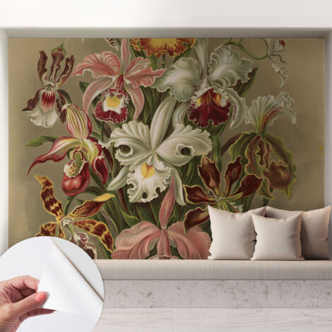 Papier peint adhésif décoratif pour chambre et salon Design moderne à poser facilement Élégance florale 208x146 cm (1/5)