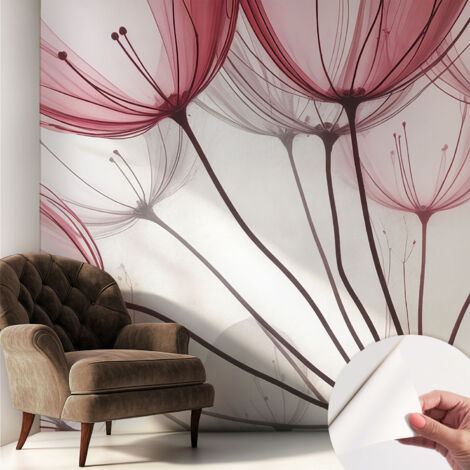 Papier peint autocollant décoratif à motifs pour salon chambre et bureau Tapete adhésif pour décoration Silhouettes florales 250x250 cm (1/5)